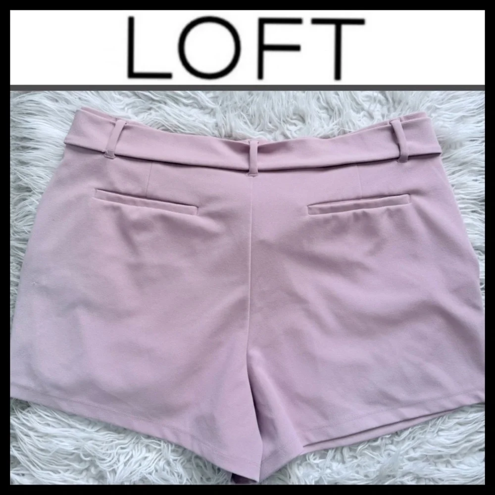 LOFT Women's Lilac Belted Shorts - Picture 4 of 5